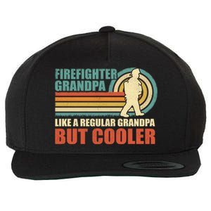 Firefighter Grandpa Like A Regular Grandpa Fathers Day Gift Wool Snapback Cap