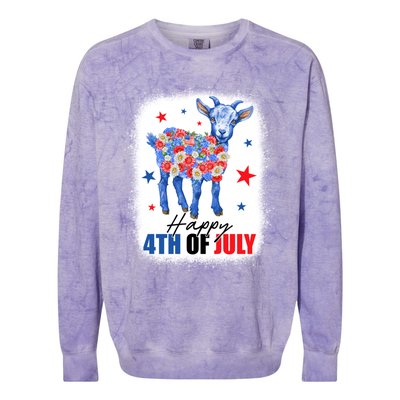 Funny Goat Lovers Owners Farmers American Flag 4th Of July Gift Colorblast Crewneck Sweatshirt