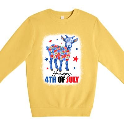 Funny Goat Lovers Owners Farmers American Flag 4th Of July Gift Premium Crewneck Sweatshirt