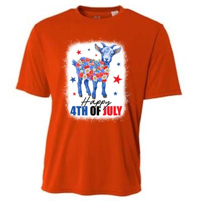 Funny Goat Lovers Owners Farmers American Flag 4th Of July Gift Cooling Performance Crew T-Shirt