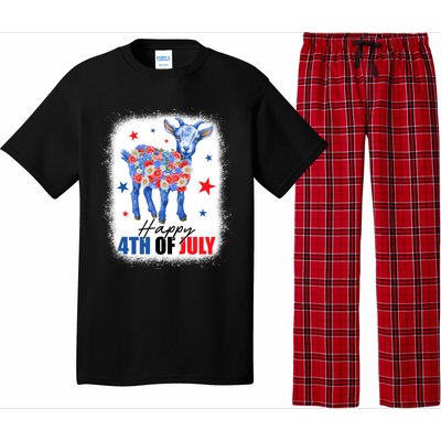 Funny Goat Lovers Owners Farmers American Flag 4th Of July Gift Pajama Set