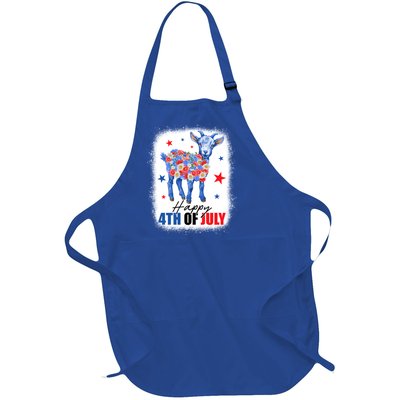 Funny Goat Lovers Owners Farmers American Flag 4th Of July Gift Full-Length Apron With Pockets