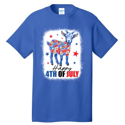 Funny Goat Lovers Owners Farmers American Flag 4th Of July Gift Tall T-Shirt