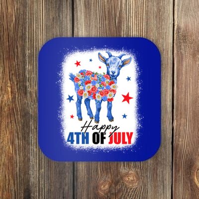 Funny Goat Lovers Owners Farmers American Flag 4th Of July Gift Coaster