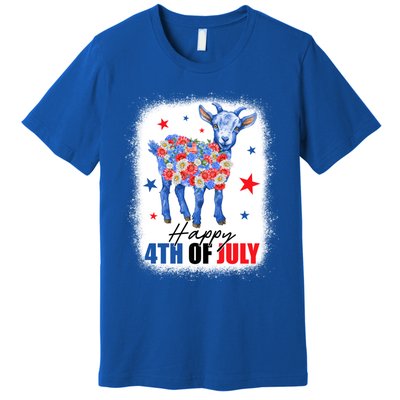 Funny Goat Lovers Owners Farmers American Flag 4th Of July Gift Premium T-Shirt