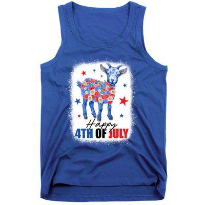 Funny Goat Lovers Owners Farmers American Flag 4th Of July Gift Tank Top