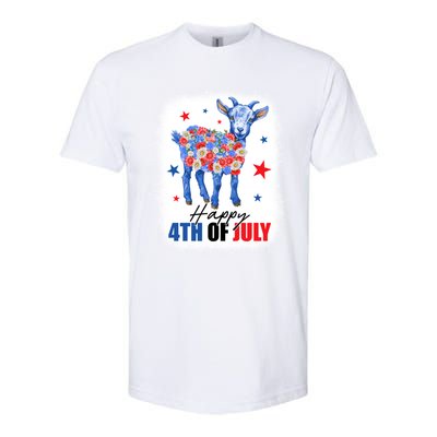 Funny Goat Lovers Owners Farmers American Flag 4th Of July Gift Softstyle CVC T-Shirt