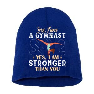 Funny Gymnastics Lover Gymnast Mom Tumbling Cute Gift Short Acrylic Beanie