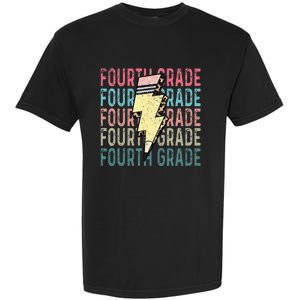 Fourth Grade Lightning Bolt Pencil Retro Teacher Girls Garment-Dyed Heavyweight T-Shirt