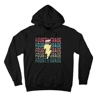 Fourth Grade Lightning Bolt Pencil Retro Teacher Girls Hoodie