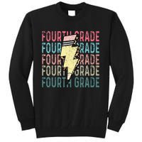 Fourth Grade Lightning Bolt Pencil Retro Teacher Girls Tall Sweatshirt