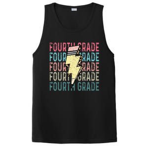 Fourth Grade Lightning Bolt Pencil Retro Teacher Girls PosiCharge Competitor Tank