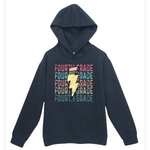 Fourth Grade Lightning Bolt Pencil Retro Teacher Girls Urban Pullover Hoodie