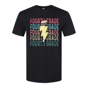 Fourth Grade Lightning Bolt Pencil Retro Teacher Girls Softstyle CVC T-Shirt