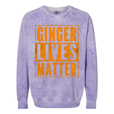 Funny Ginger Lives Matter Old School Graphic Redhead Colorblast Crewneck Sweatshirt