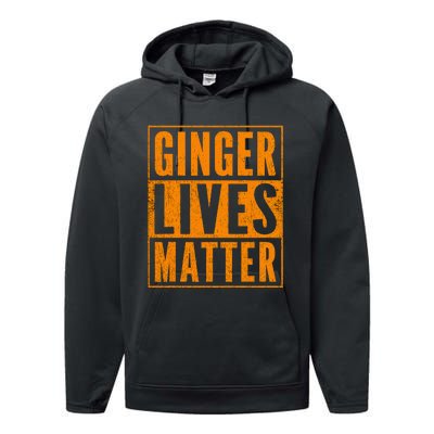 Funny Ginger Lives Matter Old School Graphic Redhead Performance Fleece Hoodie