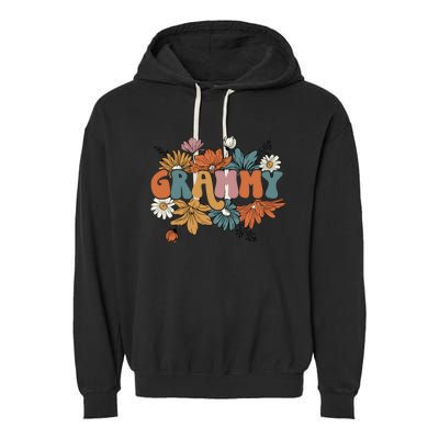 Floral Grammy Life Thankful Grammy Thanksgiving Mothers Day Garment-Dyed Fleece Hoodie