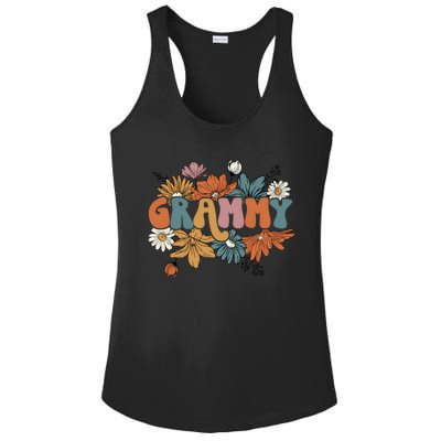 Floral Grammy Life Thankful Grammy Thanksgiving Mothers Day Ladies PosiCharge Competitor Racerback Tank