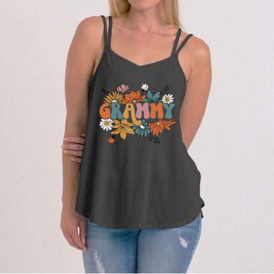 Floral Grammy Life Thankful Grammy Thanksgiving Mothers Day Women's Strappy Tank