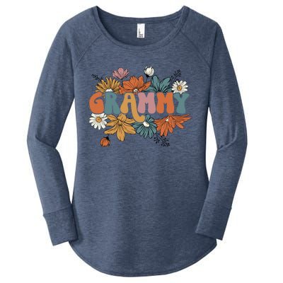 Floral Grammy Life Thankful Grammy Thanksgiving Mothers Day Women's Perfect Tri Tunic Long Sleeve Shirt