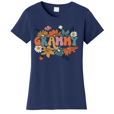 Floral Grammy Life Thankful Grammy Thanksgiving Mothers Day Women's T-Shirt