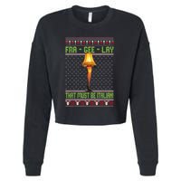 Fra Gee Lay That Must Be Italian Cropped Pullover Crew