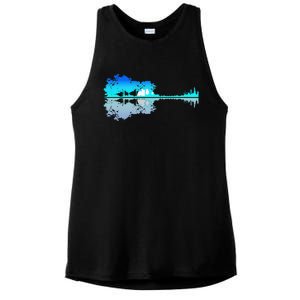 Funny Guitar Lake Shadow Love Guitar Musician Ladies PosiCharge Tri-Blend Wicking Tank