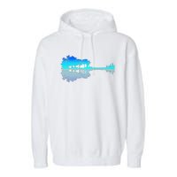 Funny Guitar Lake Shadow Love Guitar Musician Garment-Dyed Fleece Hoodie