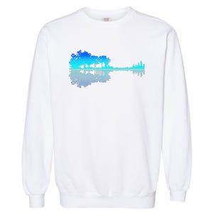 Funny Guitar Lake Shadow Love Guitar Musician Garment-Dyed Sweatshirt