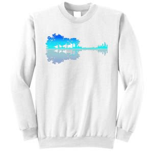 Funny Guitar Lake Shadow Love Guitar Musician Sweatshirt