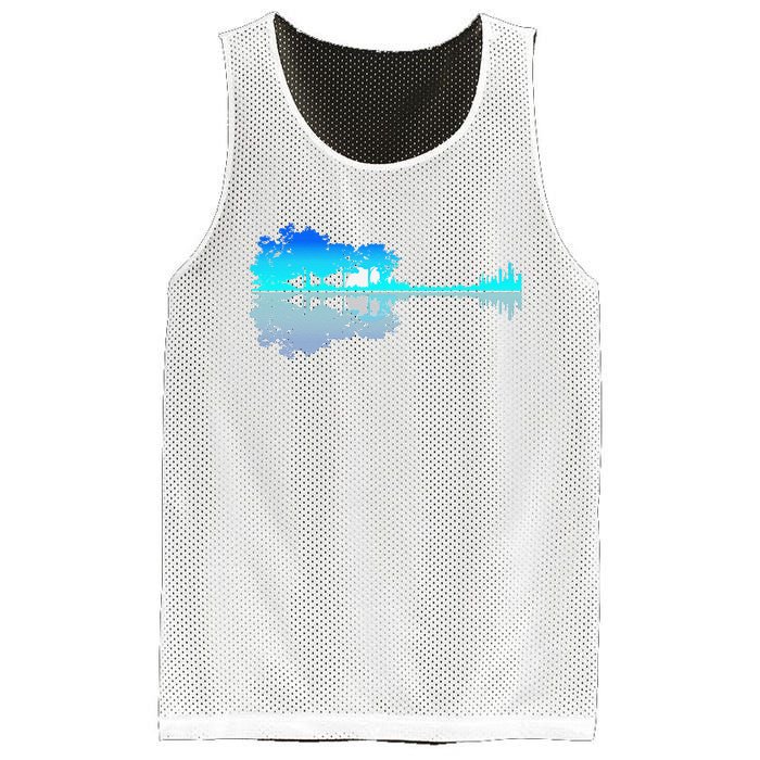 Funny Guitar Lake Shadow Love Guitar Musician Mesh Reversible Basketball Jersey Tank