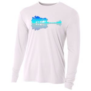 Funny Guitar Lake Shadow Love Guitar Musician Cooling Performance Long Sleeve Crew