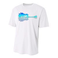 Funny Guitar Lake Shadow Love Guitar Musician Performance Sprint T-Shirt