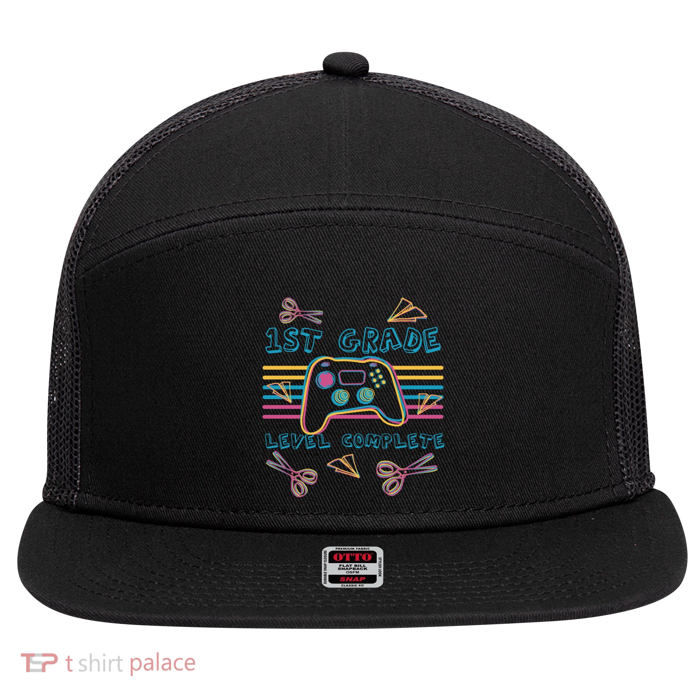 First Grade Level Complete Gamer 7 Panel Mesh Trucker Snapback Hat