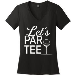 Funny Golfing Lover Golfer Dad Golf Player Pro Women's V-Neck T-Shirt