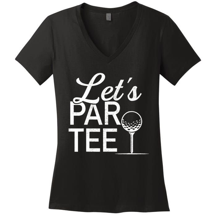 Funny Golfing Lover Golfer Dad Golf Player Pro Women's V-Neck T-Shirt