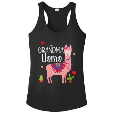 Funny Grandma Llama Mother's Day Gift Ladies PosiCharge Competitor Racerback Tank