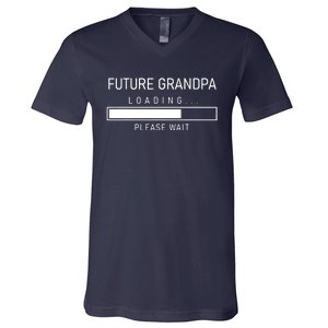 Future Grandpa Loading First Time Grandparent Day V-Neck T-Shirt