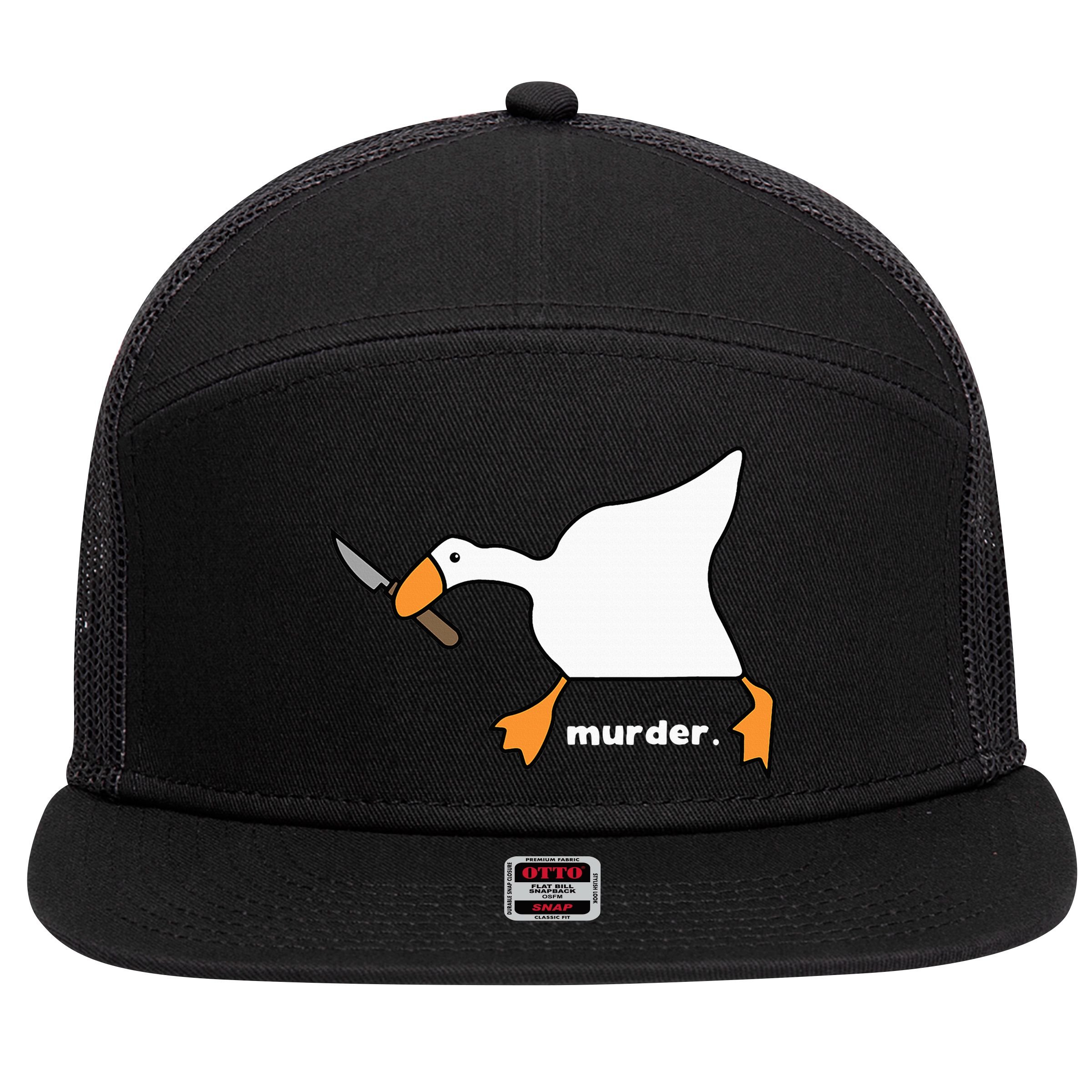 Funny Goose Murder 7 Panel Mesh Trucker Snapback Hat