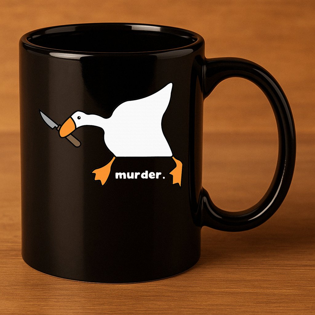 Funny Goose Murder 11oz C Handle Ceramic Mug