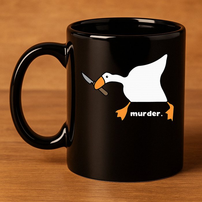 Funny Goose Murder 11oz C Handle Ceramic Mug
