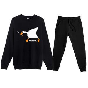 Funny Goose Murder Premium Crewneck Sweatsuit Set