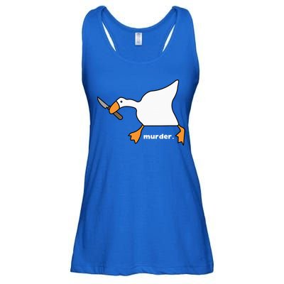 Funny Goose Murder Ladies Essential Flowy Tank