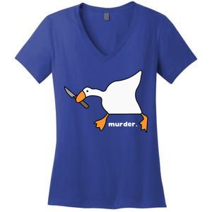 Funny Goose Murder Women's V-Neck T-Shirt