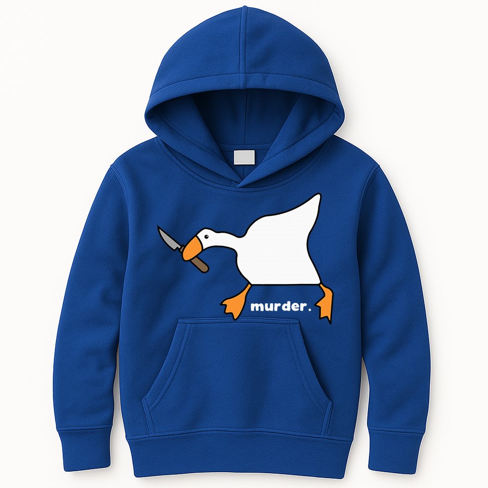 Funny Goose Murder Kids Hoodie