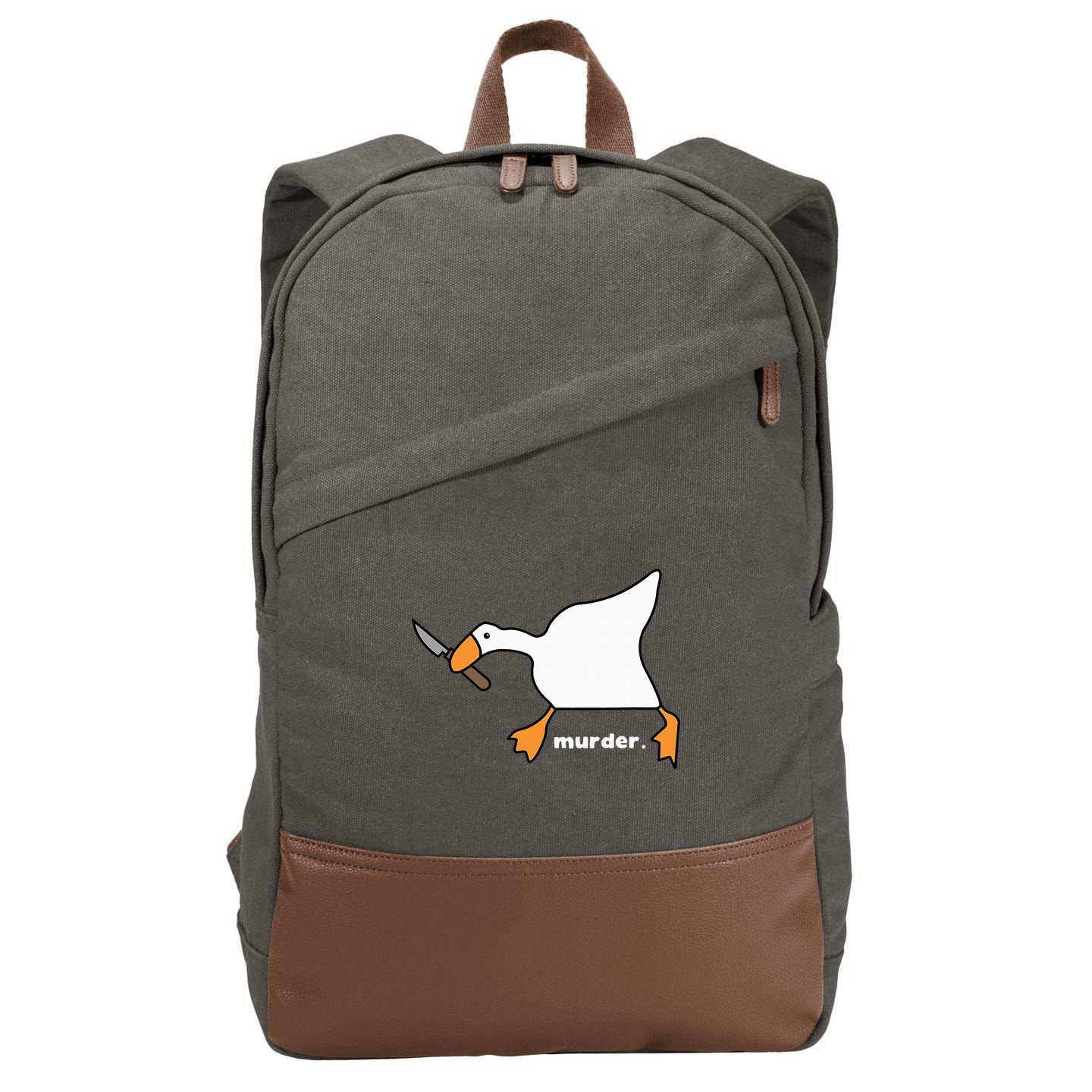 Funny Goose Murder Cotton Canvas Backpack