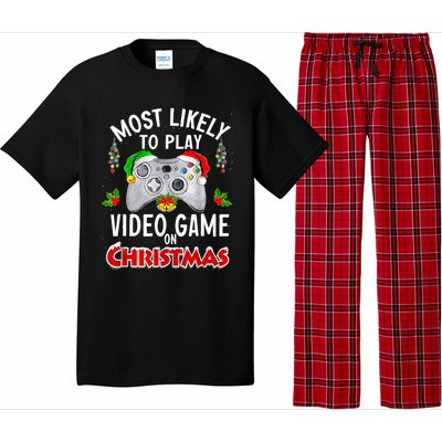 Funny Gamer Most Likely To Play Video Games On Christmas Pajama Set