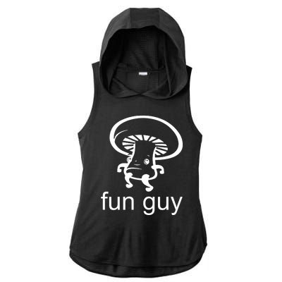 Fun Guy Mushroom Funny Ladies PosiCharge Tri-Blend Wicking Draft Hoodie Tank