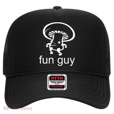 Fun Guy Mushroom Funny High Crown Mesh Back Trucker Hat