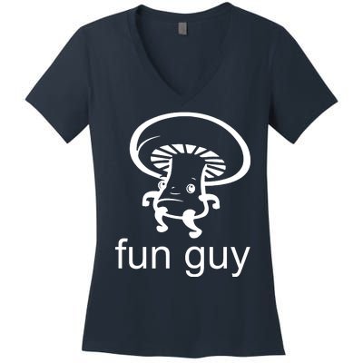 Fun Guy Mushroom Funny Women's V-Neck T-Shirt